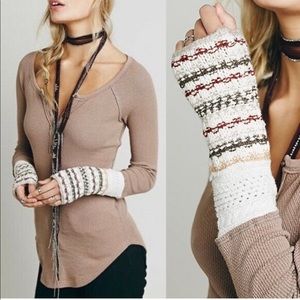 Free People Ski Lodge Cuff Thermal Henley
